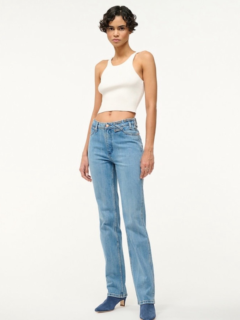 STAUD Light Blue Straight-Leg Jeans - Women's